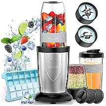 Liquidificador Pessoal Portátil 700mL para Vitaminas com Caneca e Moedor, 850W, Airpher, Prata