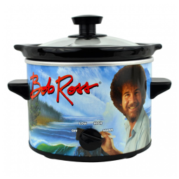 Panela Elétrica Multifuncional 1,8L com Tema Bob Ross e 3 Modos de Calor, 110V 120W, Uncanny Brands, Azul Claro