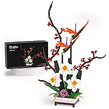 Kit de Construção Bonsai com 4 Tipos de Flores com 830 Peças, Nifeliz