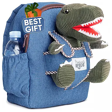 Mochila infantil verde com dinossauro