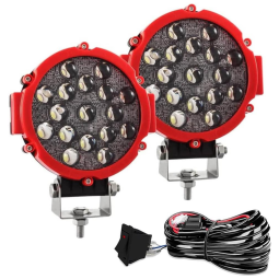 Farol de Milha LED Off Road com 5100 Lúmens e Luz Branca 30V, 51W, 5 Peças, Spead Vmall, Preto