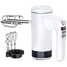 Batedeira de Mão com 9 Velocidades e Acessórios de Aço Inox, 400W, 110v, MIBANASU, Branco