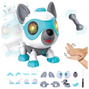 Grarg Cão Robô Programável Eletronico c, Olhos de LED, Branco