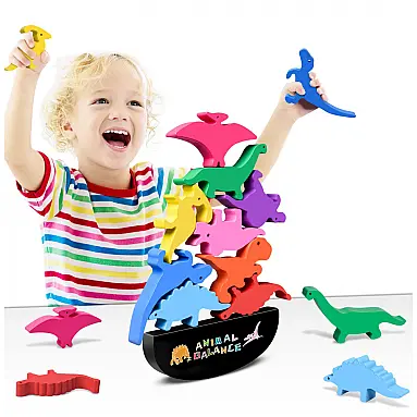 Brinquedo Montessori de Dinossauros Empilháveis