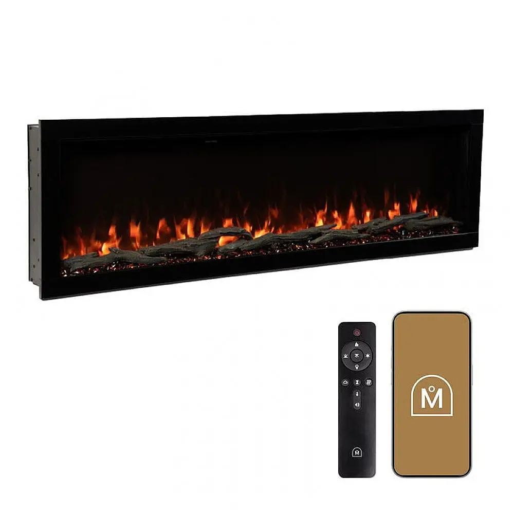 Lareira Elétrica Linear Inteligente Highmark 152,4 cm da Modern Ember - Chama Premium com 10 Cores, Design Oculto Elegante