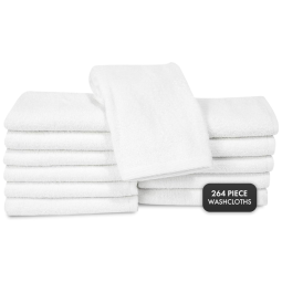 Kit Toalhas de Rosto em 100% Algodão Turco, Altamente Absorventes e Secagem Rápida com 264 Peças para Spa, Hotel e Academia, Classic Turkish
