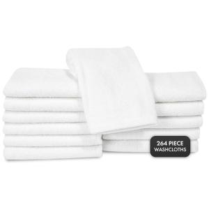 Kit Toalhas de Rosto em 100% Algodão Turco, Altamente Absorventes e Secagem Rápida com 264 Peças para Spa, Hotel e Academia, Classic Turkish