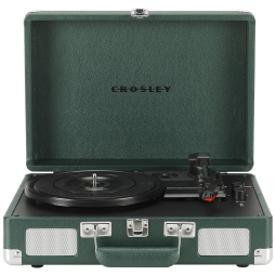Toca-discos Vintage Crosley CR8005FEM Cruiser Plus 3 Velocidades com Bluetooth e Maleta Portátil, Verde Escuro