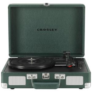 Toca-discos Vintage Crosley CR8005FEM Cruiser Plus 3 Velocidades com Bluetooth e Maleta Portátil, Verde Escuro