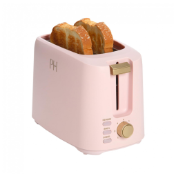Torradeira 2 Fatias Paris Hilton Rosa 7 Níveis Largura Extra Funções Bagel e Descongelar 1700W 110V