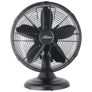 Ventilador de Mesa com 3 Velocidades, 48W, 110V, HUNTER 90603, Preto