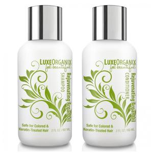 Shampoo e Condicionador de Óleo de Argan Marroquino Para Homens e Mulheres 60ml, LUXEORGANIX, Branco