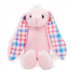 Coelho de Pelúcia de 45 cm Fofinho e Macio, Coleção Páscoa, PLUSHIBLE BRIDGING MILES WITH SMILES, Rosa