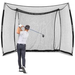 Rede de Treino de Golfe GoSports Range Cage 3 x 2,4 m - Escolha entre Tela de Impacto com Gráficos, Tela de Simulação ou Rede Clássica