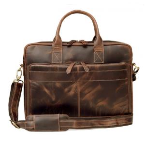 Bolsa Carteiro Masculina Couro de Búfalo para Laptop com 18 Polegadas, VC VINTAGE COUTURE