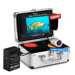 Eyoyo Câmera de Pesca Subaquática Portátil à Prova dÁgua com Monitor , Luzes Infravermelhas, Cabo 30 M e Cartão SD de 8GB