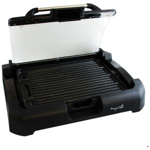 Churrasqueira Elétrica Antiaderente Portátil, Serve até 2 Pessoas, 1500W, 110v, MEGACHEF Dual Surface, Preto