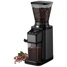 Moedor de Café Elétrico Ajustável com 48 Configurações de Moagem e Painel Digital, 110V, Shidiip, Preto