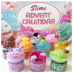 Calendário do Advento 2025 Contagem Regressiva para o Natal - 24 Dias de Surpresas com Kit de Artesanato de Slime DIY - ORIENTAL CHERRY