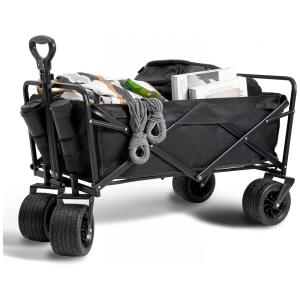 Carrinho Dobrável para Camping e Jardim, Capacidade 80kg, Sundale Outdoor, Preto