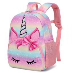 Mochila Escolar Infantil 25cm Octsky Unicónio para Crianças, Rosa