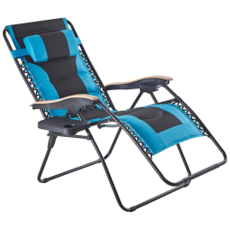 Cadeira Reclinável Ajustável Gravidade Zero com Apoio de Cabeça e Porta Copos, VICLLAX RC01MB, Azul