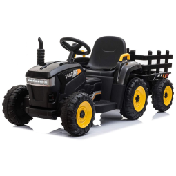 Trator Elétrico Infantil com Reboque e Motores Duplos de 35W á Bateria 12V, 3 Marchas e Luzes LED, TOBBI, Roxo