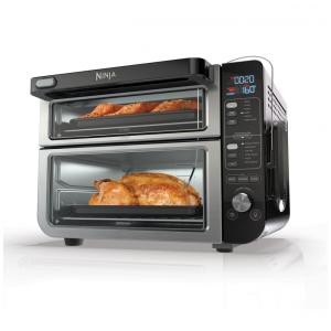 Forno Duplo Elétrico de Bancada 12 em 1 com Termômetro Inteligente, 1800W 110V, Ninja DCT451, Prata
