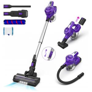 Aspirador de Pó sem Fio INSE S6T com Acessórios Ideal para Pets, 110V 265W, Roxo