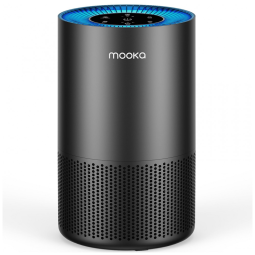 Purificador de Ar para Casa Grande Animais de Estimação Até 120 m², MOOKA H13 True HEPA com Entrada de Ar 360°, Fragrância, 13dB para Quarto