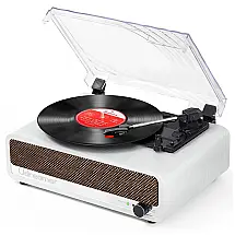 Toca-discos de Vinil com Alto-falantes Aprimorados Bluetooth Suporte USB AUXin Fone de Ouvido RCA LineOut AutoStop 3 Velocidades,Udreamer,