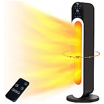 Aquecedor Elétrico de Cerâmica com Termostato e Controle Remoto, 1500W 110V, Uthfy, Preto