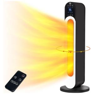 Aquecedor Elétrico de Cerâmica com Termostato e Controle Remoto, 1500W 110V, Uthfy, Preto