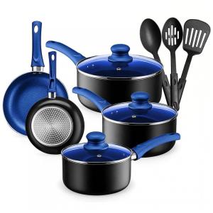 Chefs Star Conjunto de Panelas e Frigideiras Antiaderentes, 11 Peças, Azul