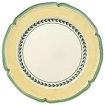 Prato Jantar 26 cm Redondo Porcelana Villeroy Boch Branco, Amarelo e Verde – Elegância e Praticidade