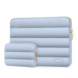 MOSISO 13,3" Capa Puff para Laptop com Bolsa Adicional, Compatível com MacBook Air/Pro 13-14, HP, Dell, ASUS, Lenovo, Azul Bebê
