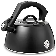 Chaleira de Chá 2.3L, com Apito, Aço Inoxidável, VARWANEO, Preto