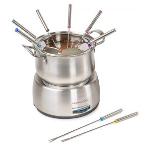 HomeCraft Panela de Fondue Elétrica com 8 Garfos Aço Inoxidável, 110v, NOSTALGIA HCFP8SS, Prateado