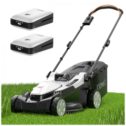 Cortador de Grama Elétrico Sem Fio Litheli 40V 2 x 20V, Motor Brushless Potente, Ajuste de Altura, Leve e Portátil, 2 Baterias 4.