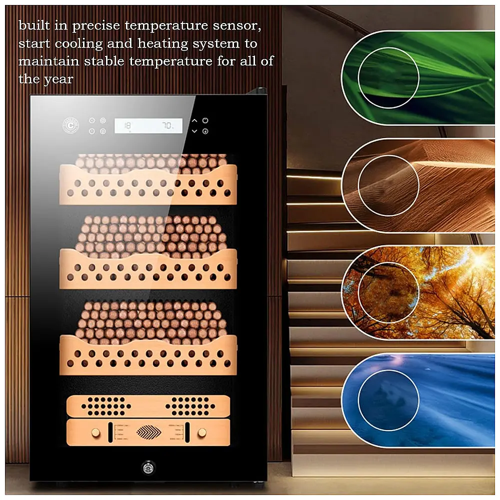 Humidor Elétrico DLYZAYE 190L Preto com Controle Temperatura e Umidade para 1000 Charutos 110V — foto 3