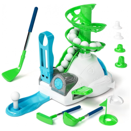 Conjunto de Golfe Infaltil com 15 Peças e Acessórios para Crianças de 6 a 10 Anos, Tecnock, Branco