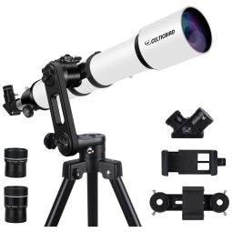 Telescópio para Adultos e Iniciantes, Refrator de 90mm e 700mm, com Ajuste de Alta Precisão, Base Tripé Ultraestável Vertisteel