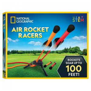 Brinquedo de Foguete Aéreo National Geographic - Lançamento em Dupla de Foguetes de até 30 metros de altura, Inclui Lançador, Blue Marble