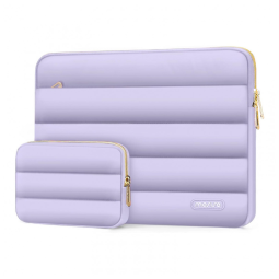 MOSISO 13.3" Laptop Sleeve para MacBook Air/Pro, HP, Dell, ASUS, Lenovo, Poliéster Acolchoado com Estojo Pequeno, Roxo