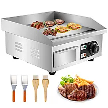 Chapa Elétrica Comercial VEVOR 36cm Antiaderente Teppanyaki 6 Temperaturas 50°C-300°C 110V