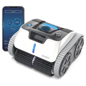 Robô Aspirador de Piscina sem Fio com Controle por APP, Mapeamento Inteligente e Autonomia da Bateria 3H, 110V, WYBOT WY100Pro, Branco