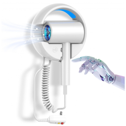 Secador de Cabelo de Parede GMDQ Branco Perolado para Banheiro com Luz Noturna, Íons Negativos, 110V