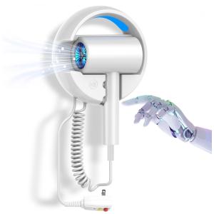Secador de Cabelo de Parede GMDQ Branco Perolado para Banheiro com Luz Noturna, Íons Negativos, 110V