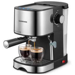 Máquina de Café Expresso 15 Bar com Vaporizador de Leite, 110V 1350W, Ihomekee CM6826T, Prata
