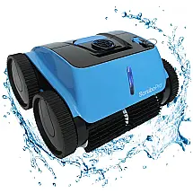 Robô Limpador de Piscina com Escalada de Parede, Purificador de Azulejos e Motor Triplo, Scrubo Pro, Azul